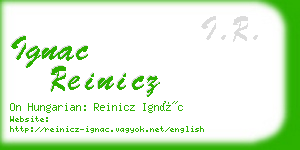 ignac reinicz business card